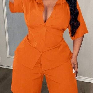 Orange Women's two piece short set